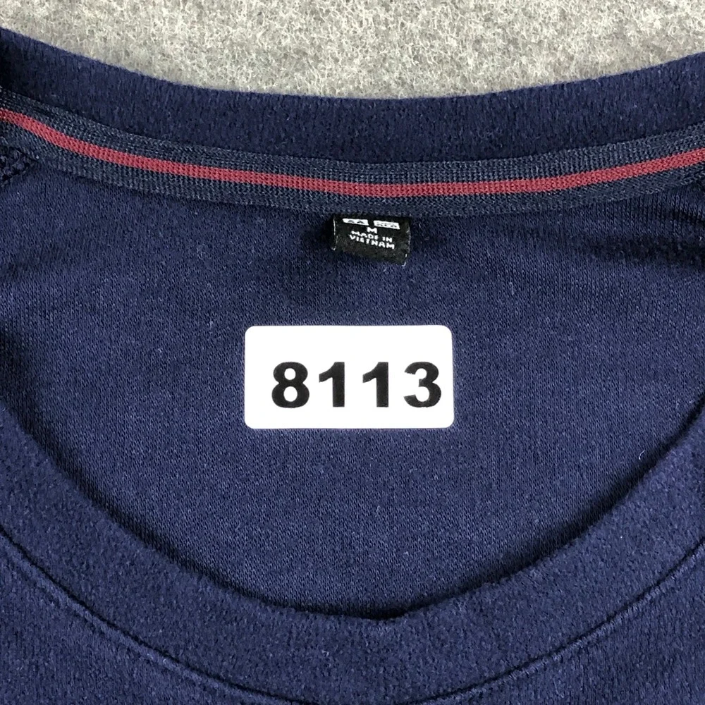 UNIQLO HEATTECH Mens Sweater Medium Navy Blue Fleece Long Sleeve Crew Neck